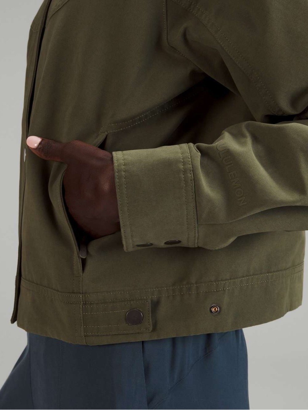 NWOT Cotton Shirt Jacket Medium Olive Size 6 - Picture 2 of 11